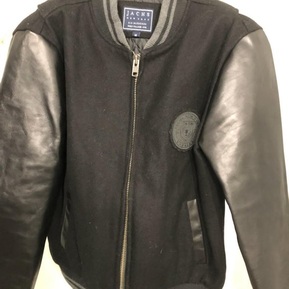 JACHS NEW YORK CHIC LUXE VARSITY LEATHER WOOL JACKET SIZE M - Picture 11 of 13